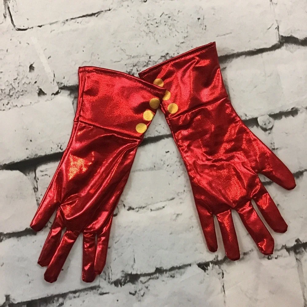 Rubie's Captain Marvel Girls Sz M Halloween Costume Cosplay Gloves Top Leggings